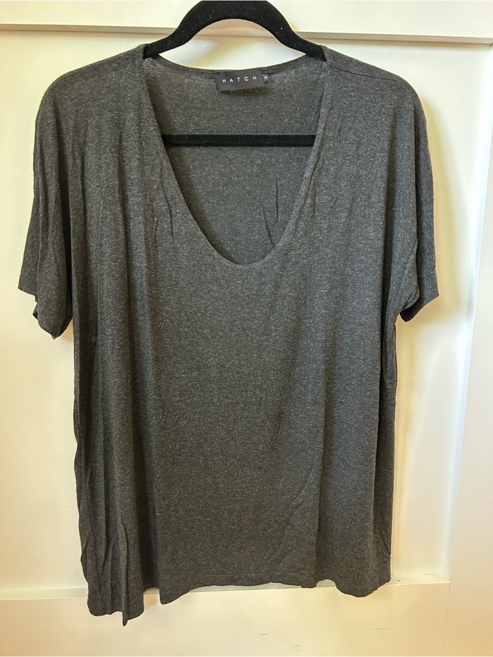 Hatch Maternity/Postpartum Dark Charcoal V-Neck Tee